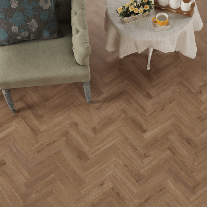 Dein Traumzimmer Green-Flor - MODERN VINTAGE - Oak Gold Brown Vinylboden