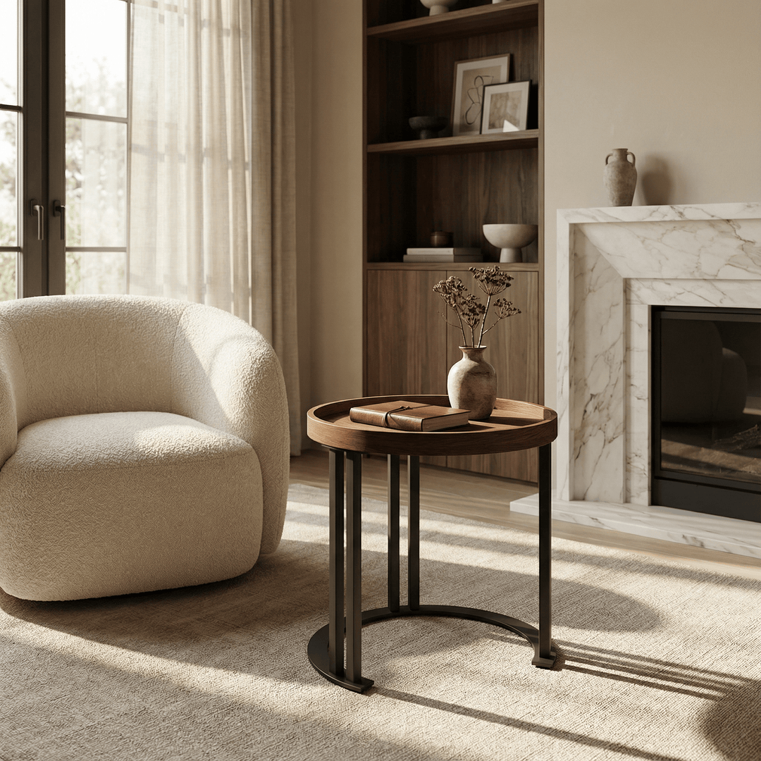 Dein Traumzimmer KAHEKU - Beistelltisch Intaro rund Walnuss Ø 40 cm Kleinmöbel