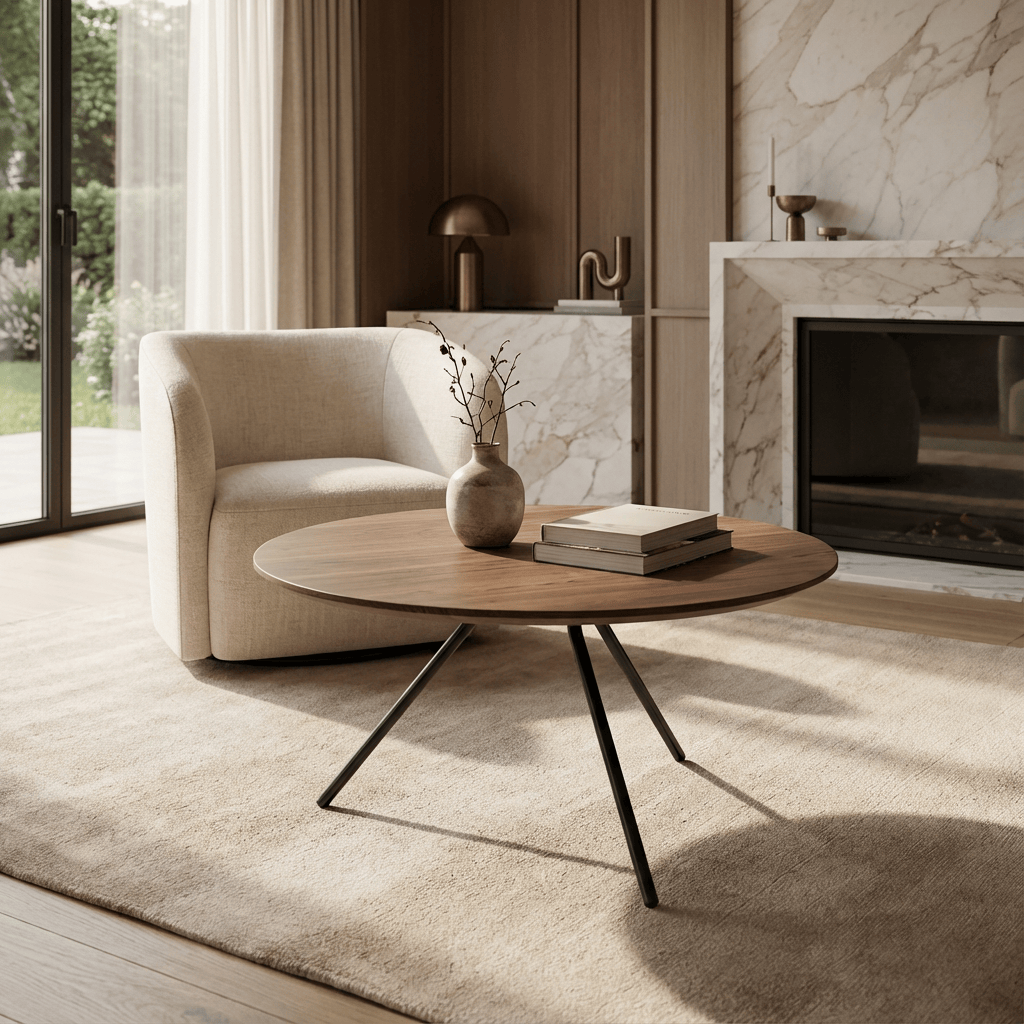 Dein Traumzimmer KAHEKU - Beistelltisch Morini Walnuss 75 Ø Kleinmöbel