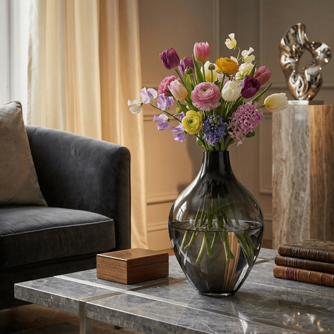 Dein Traumzimmer Kaheku Flaschenvase Bellano Smoke Ø25.5 cm Glas