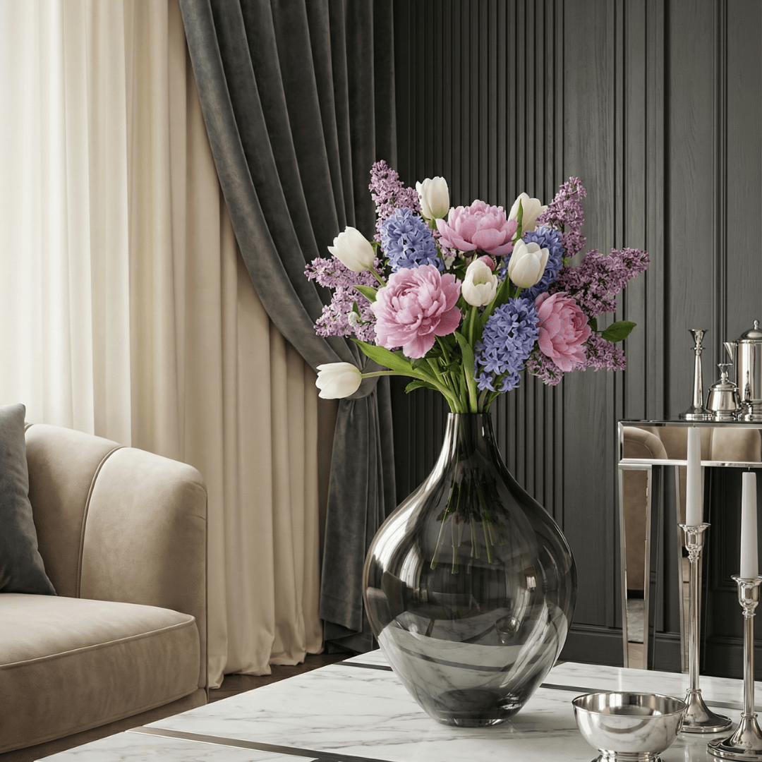 Dein Traumzimmer Kaheku Flaschenvase Bellano Smoke Ø25.5 cm Glas