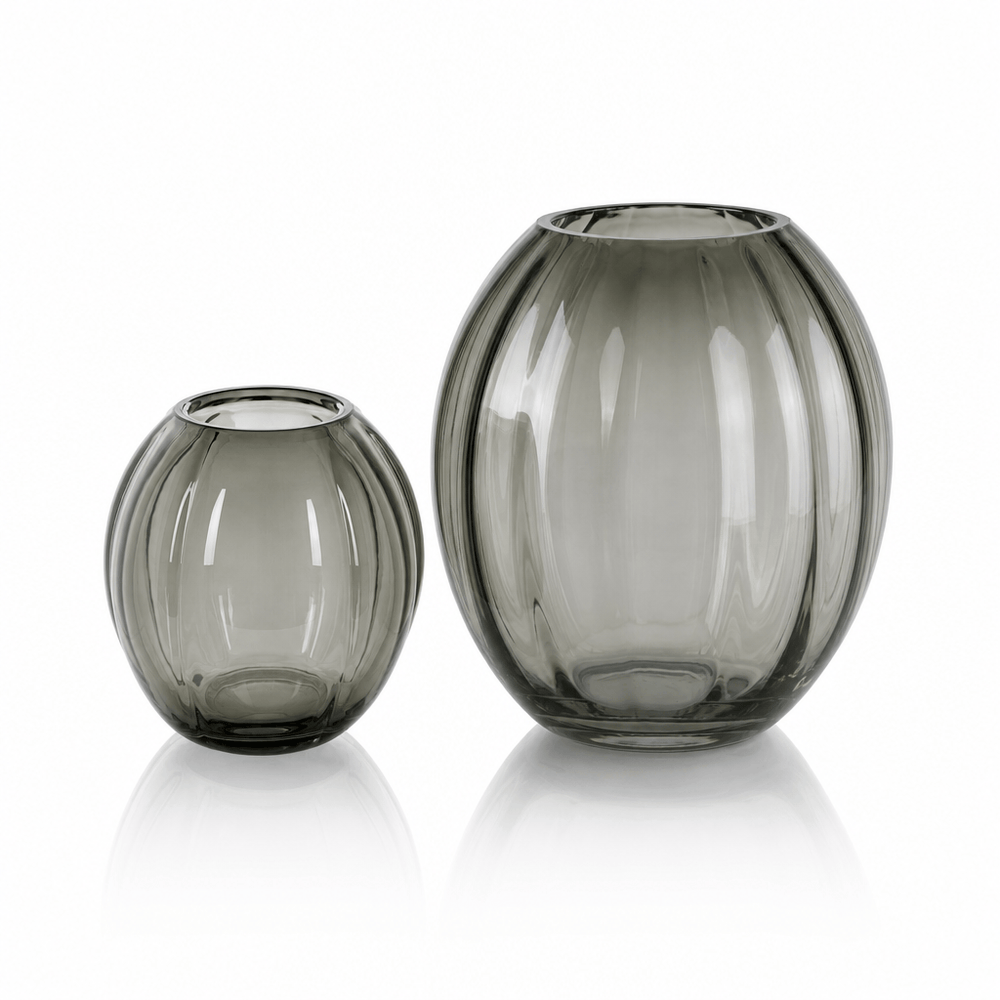 Dein Traumzimmer Kaheku Glas Deko Set Mono Grau Glas