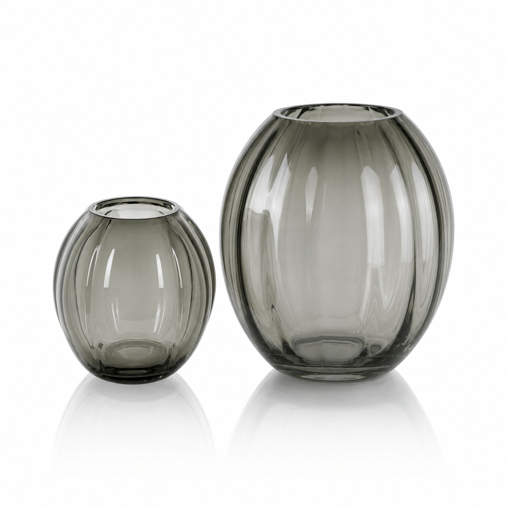 Dein Traumzimmer Kaheku Glas Deko Set Mono Grau Glas