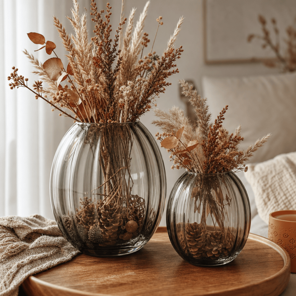 Dein Traumzimmer Kaheku Glas Deko Set Mono Grau Glas