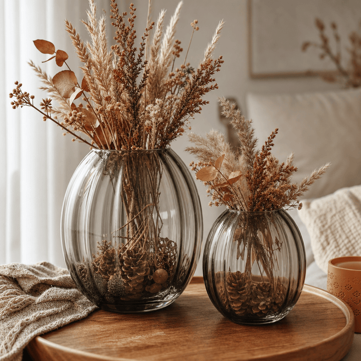Dein Traumzimmer Kaheku Glas Deko Set Mono Grau Glas
