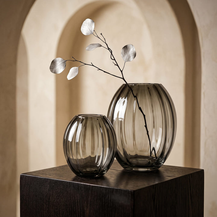 Dein Traumzimmer Kaheku Glas Deko Set Mono Grau Glas