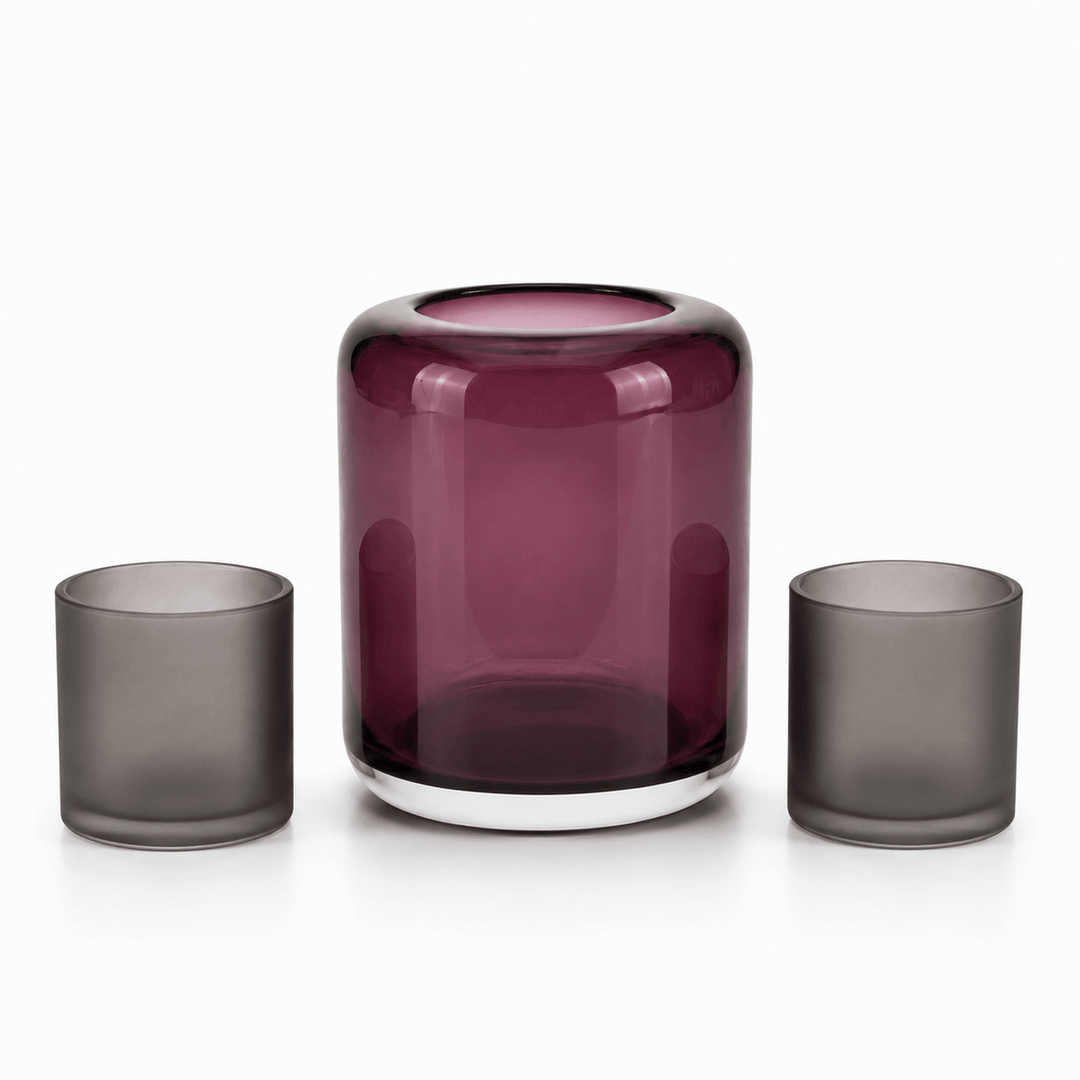 Dein Traumzimmer Kaheku Glas Deko Set Opino Lila &amp; Coco Grau Glas