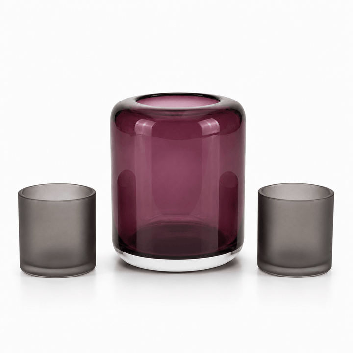 Dein Traumzimmer Kaheku Glas Deko Set Opino Lila &amp; Coco Grau Glas