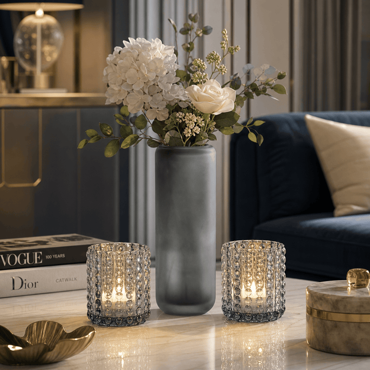 Dein Traumzimmer Kaheku Glas Set Opino Matt Smoke &amp; Amos Grau Glas