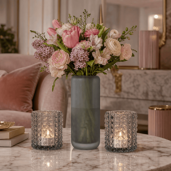 Dein Traumzimmer Kaheku Glas Set Opino Matt Smoke &amp; Amos Grau Glas