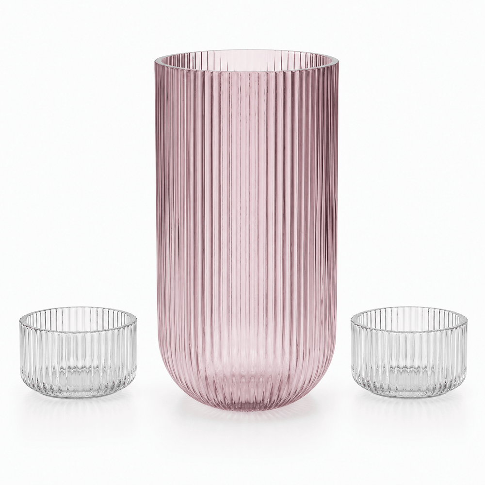 Dein Traumzimmer Kaheku Glas Set Relax Rosa & Carillo Klar Glas