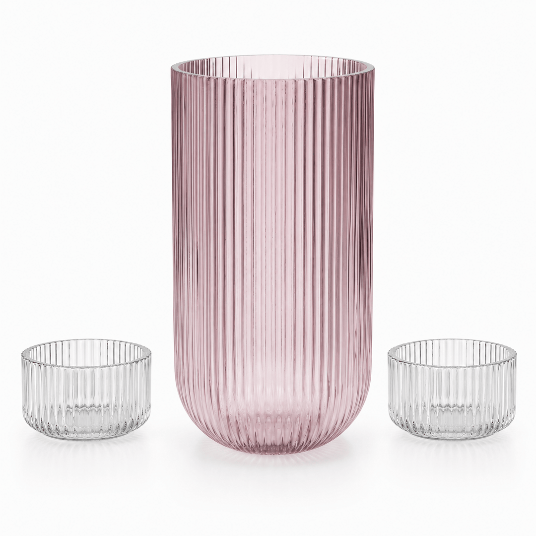 Dein Traumzimmer Kaheku Glas Set Relax Rosa &amp; Carillo Klar Glas