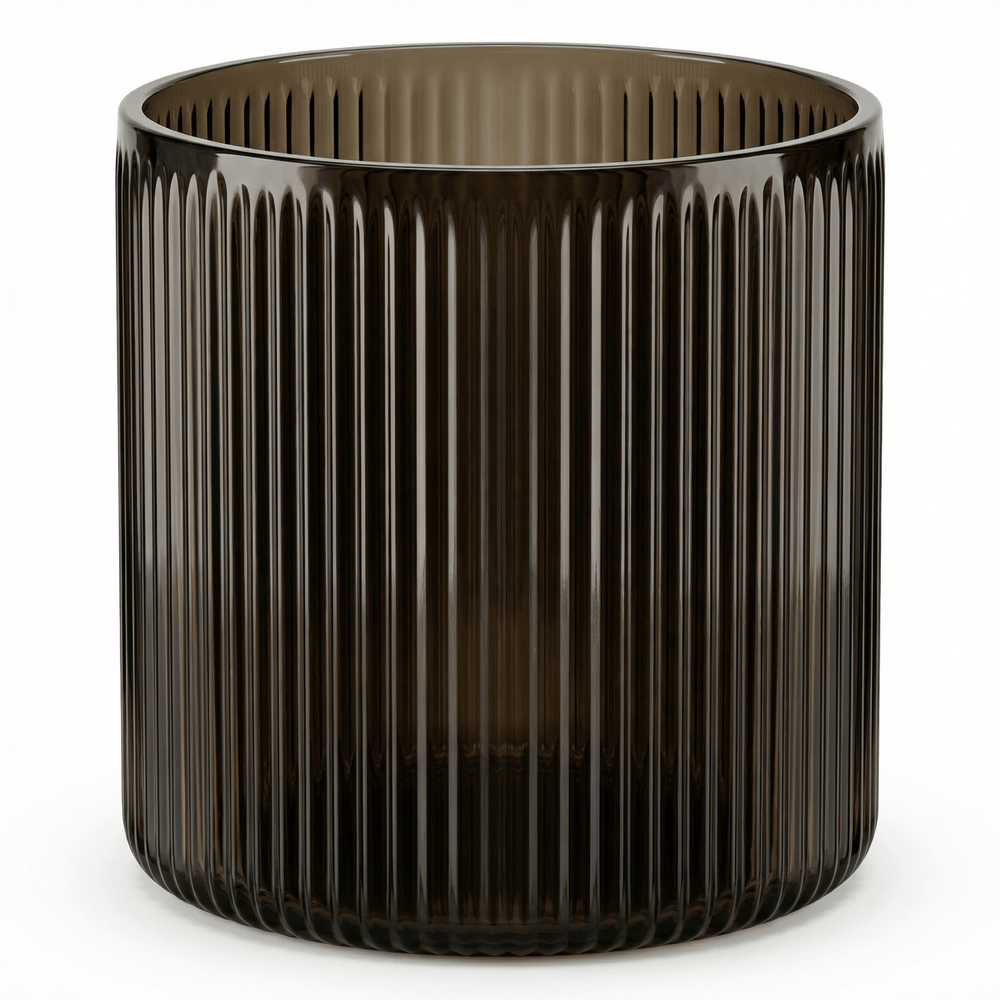 Dein Traumzimmer Kaheku Kübel Cuyo streifen braun Ø20cm Glas