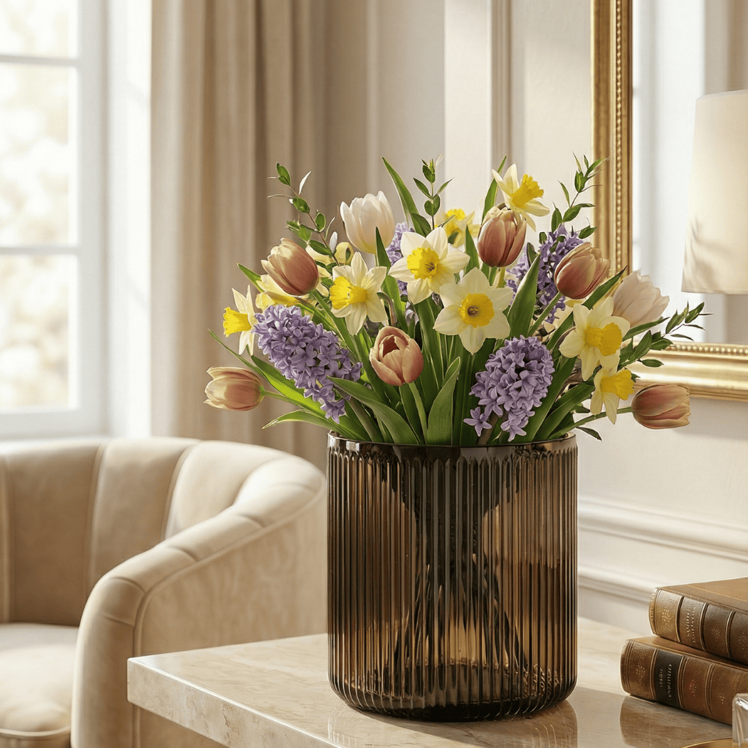 Dein Traumzimmer Kaheku Kübel Cuyo streifen braun Ø20cm Glas