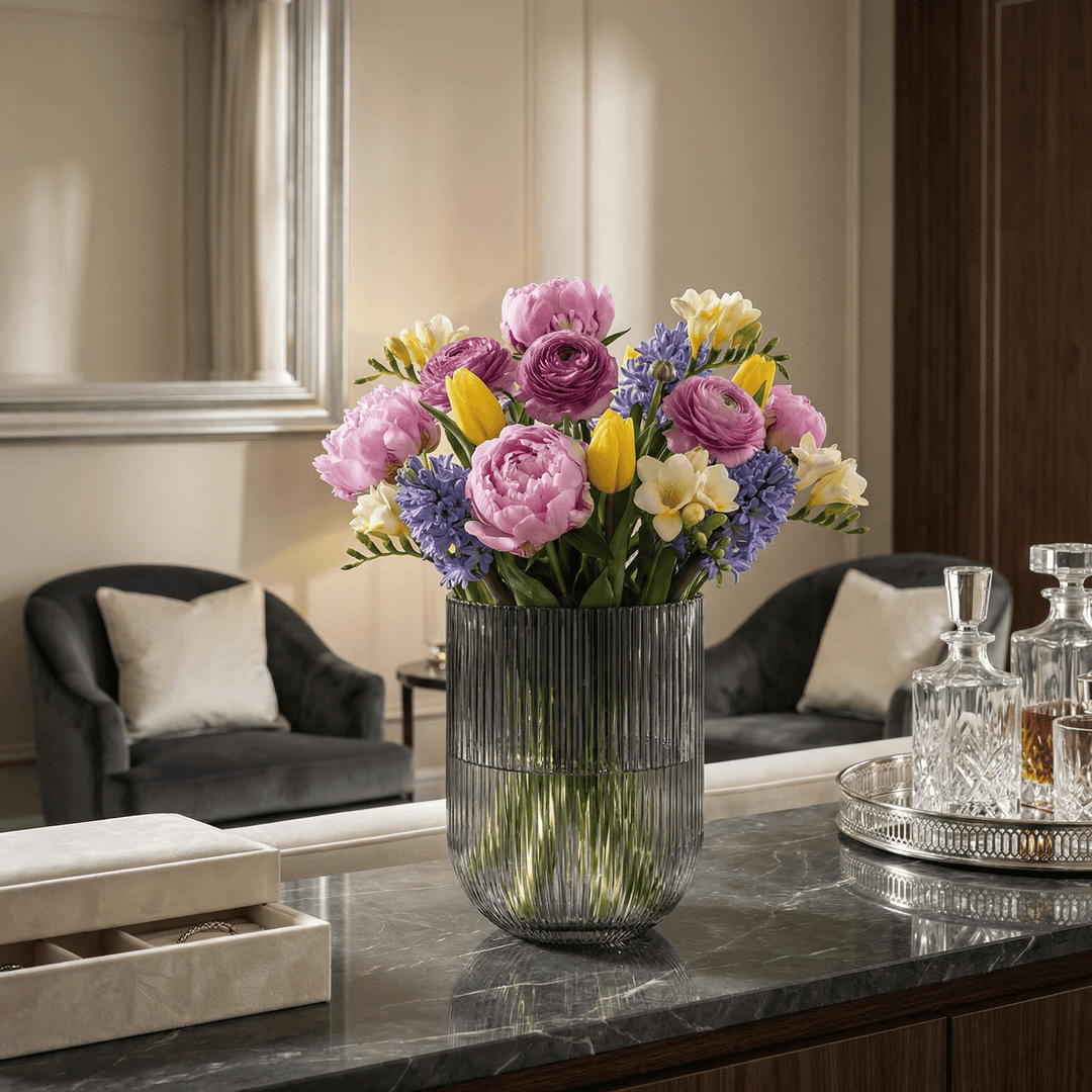 Dein Traumzimmer Kaheku Kübel Relax Struktur Grau Ø13cm Glas