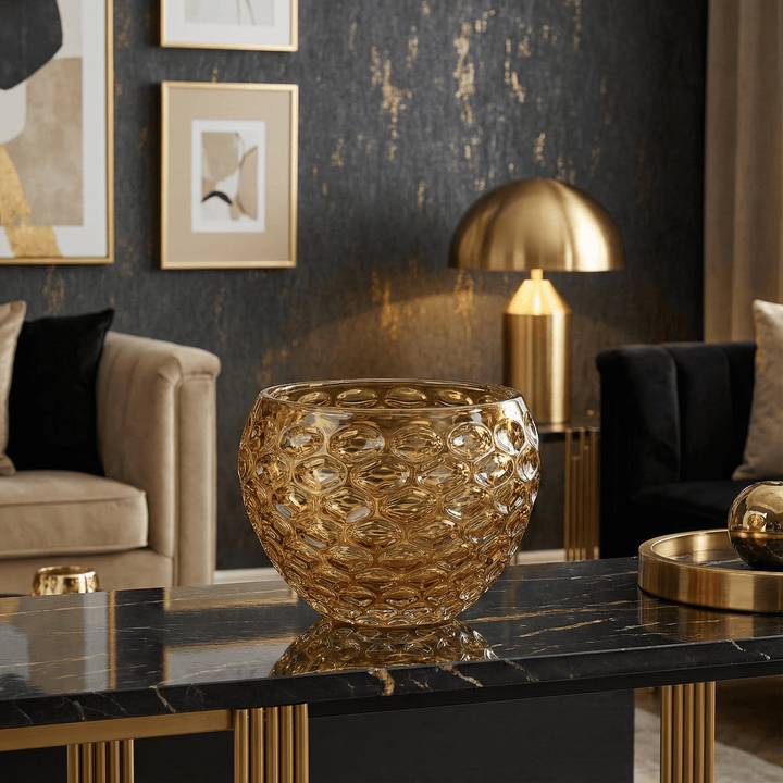 Dein Traumzimmer Kaheku - Kübel Roccella Amber Ø25 cm Glas