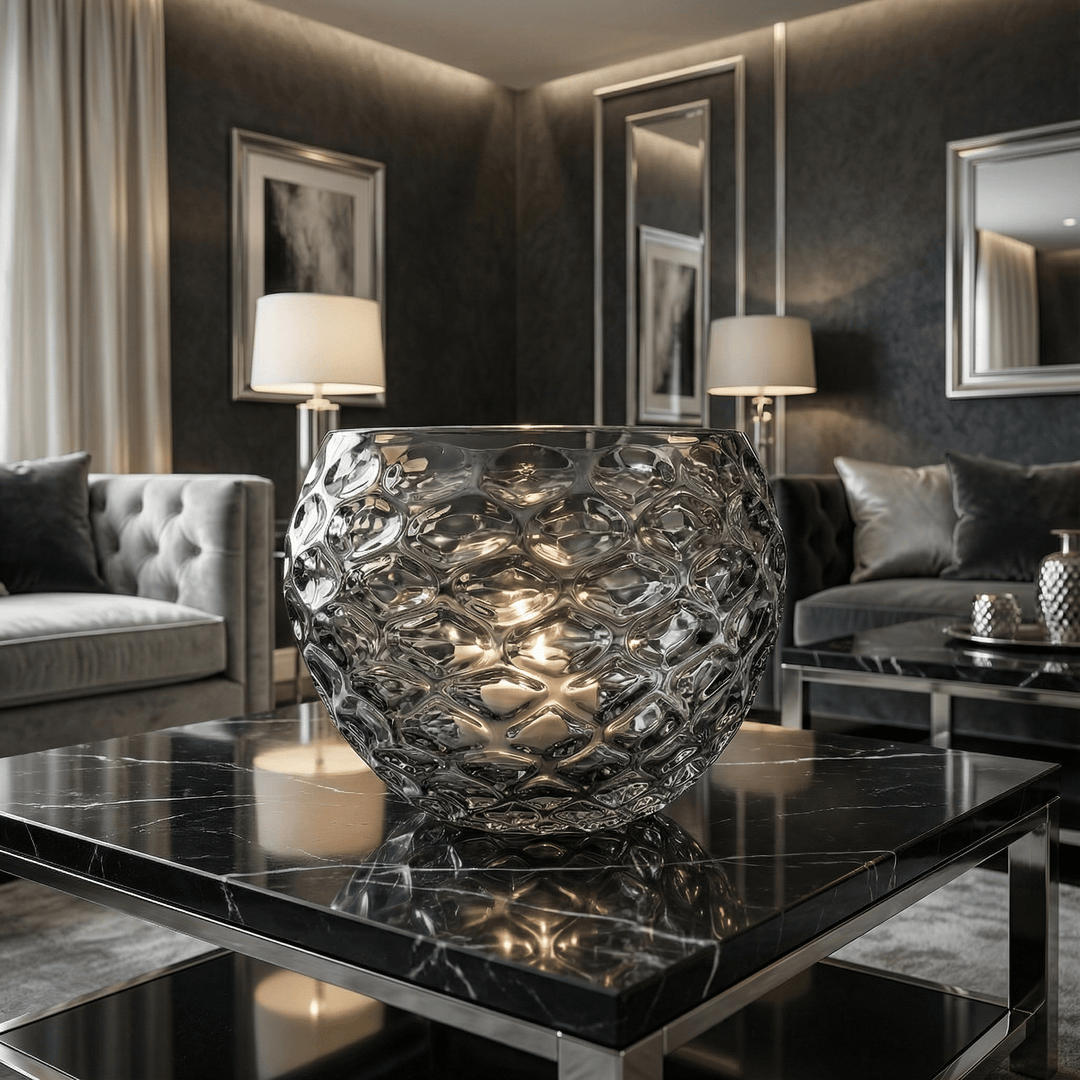 Dein Traumzimmer Kaheku - Kübel Roccella Grau Ø20 cm Glas