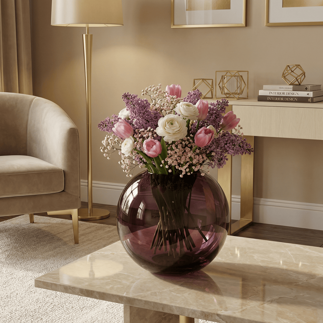 Dein Traumzimmer Kaheku Kugelvase Opino lila Ø29cm Glas