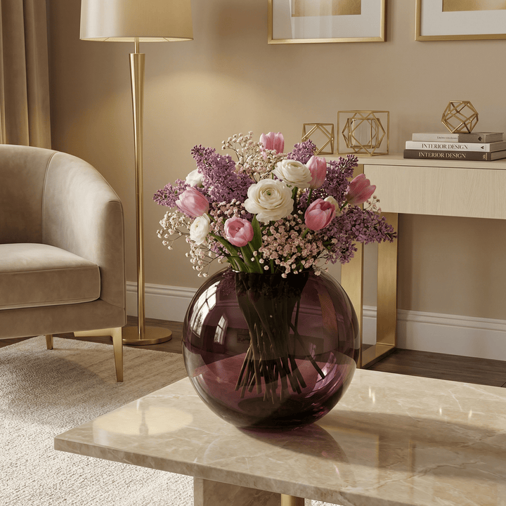Dein Traumzimmer Kaheku Kugelvase Opino lila Ø29cm Glas