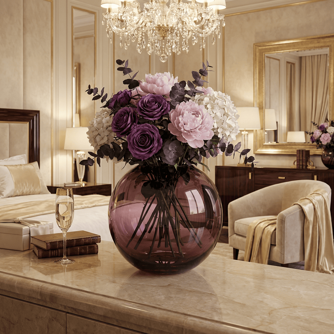 Dein Traumzimmer Kaheku Kugelvase Opino lila Ø35cm Glas