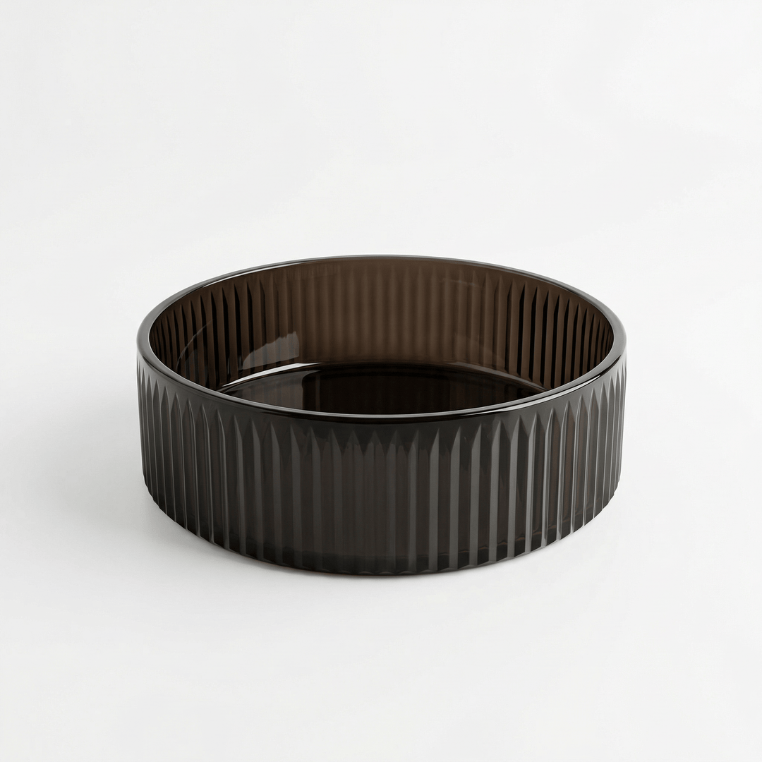 Dein Traumzimmer Kaheku Schale Cuyo streifen braun Ø20cm Glas