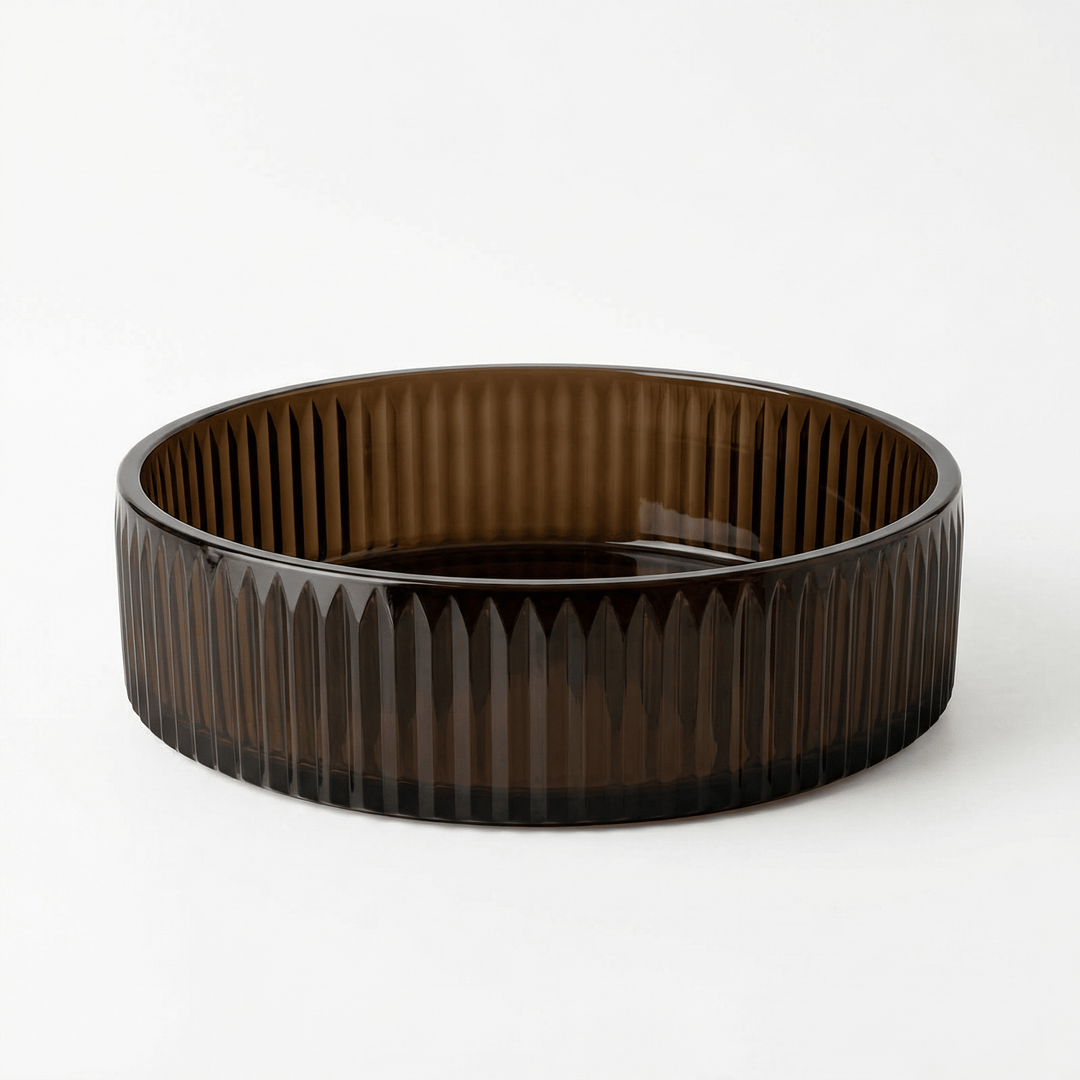 Dein Traumzimmer Kaheku Schale Cuyo streifen braun Ø25cm Glas