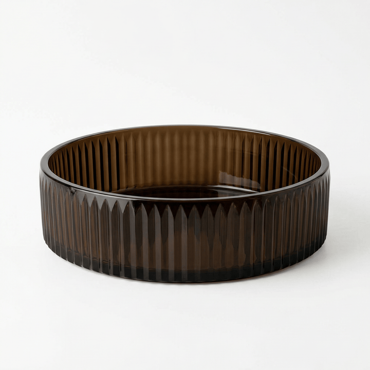 Dein Traumzimmer Kaheku Schale Cuyo streifen braun Ø25cm Glas