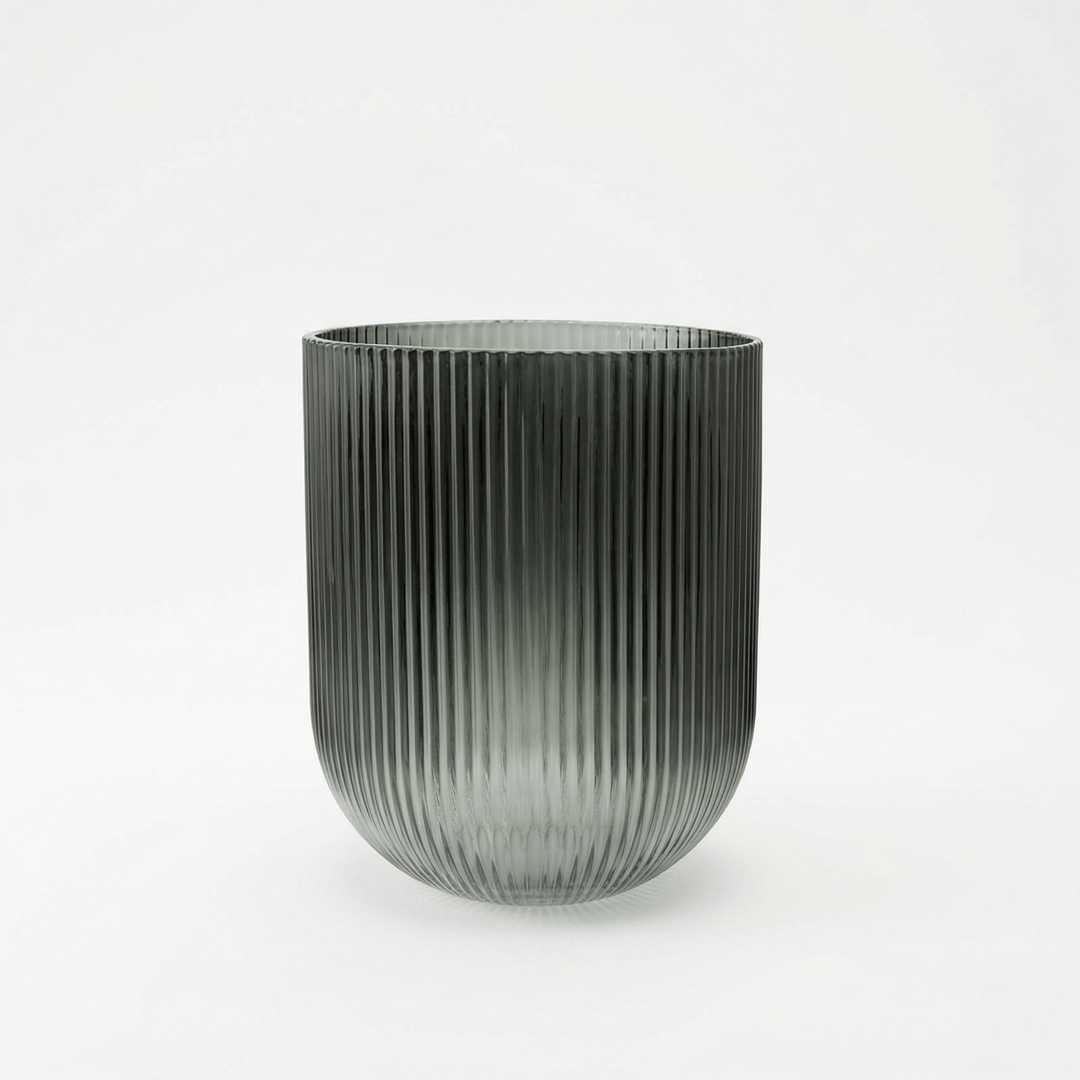 Dein Traumzimmer Kaheku Vase Relax Struktur Grau Ø10cm Glas