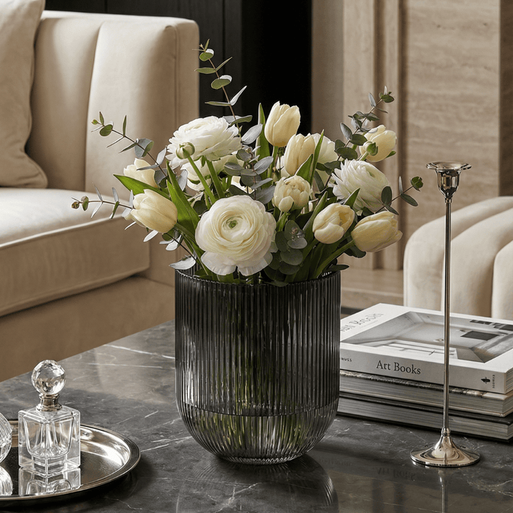 Dein Traumzimmer Kaheku Vase Relax Struktur Grau Ø10cm Glas