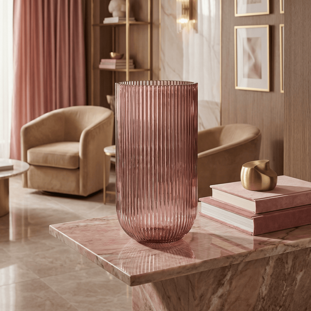 Dein Traumzimmer Kaheku - Vase Relax Struktur Rosa Glas