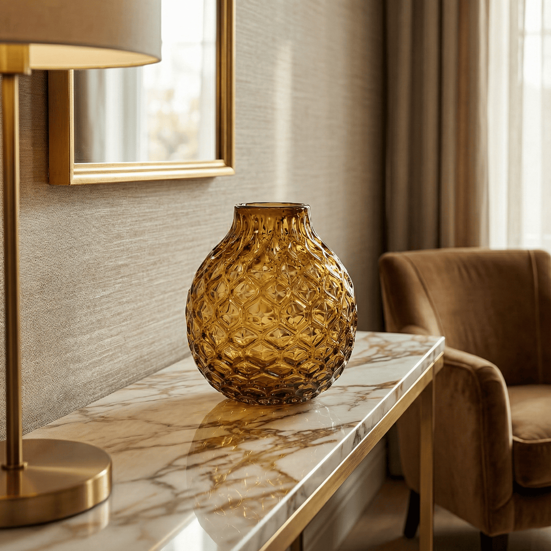 Dein Traumzimmer Kaheku - Vase Roccella Amber Ø20 cm Glas