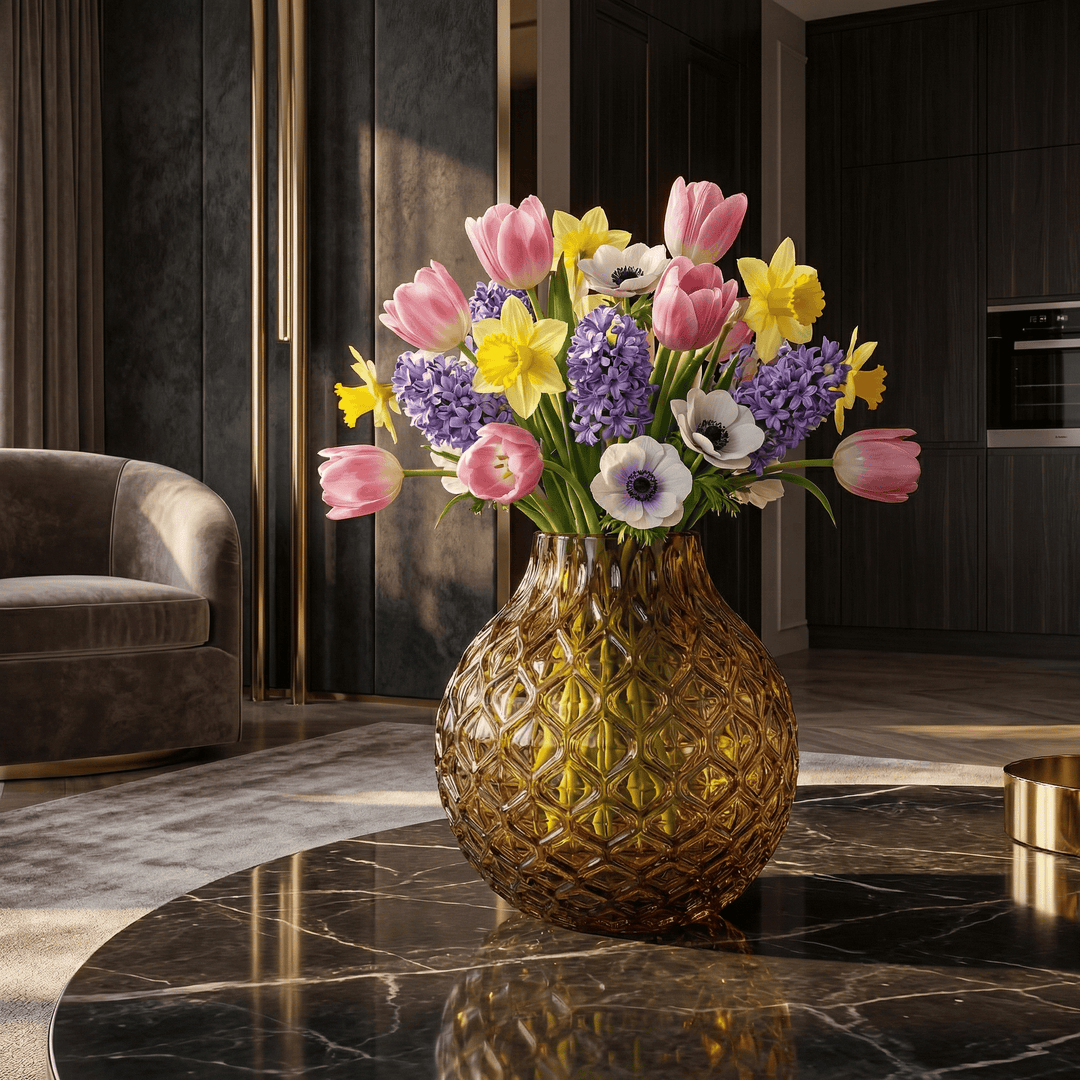 Dein Traumzimmer Kaheku Vase Roccella Amber Ø25cm Glas