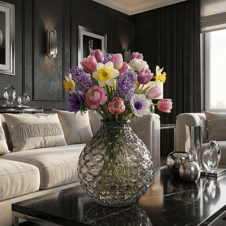 Dein Traumzimmer Kaheku Vase Roccella Grau Ø30cm Glas