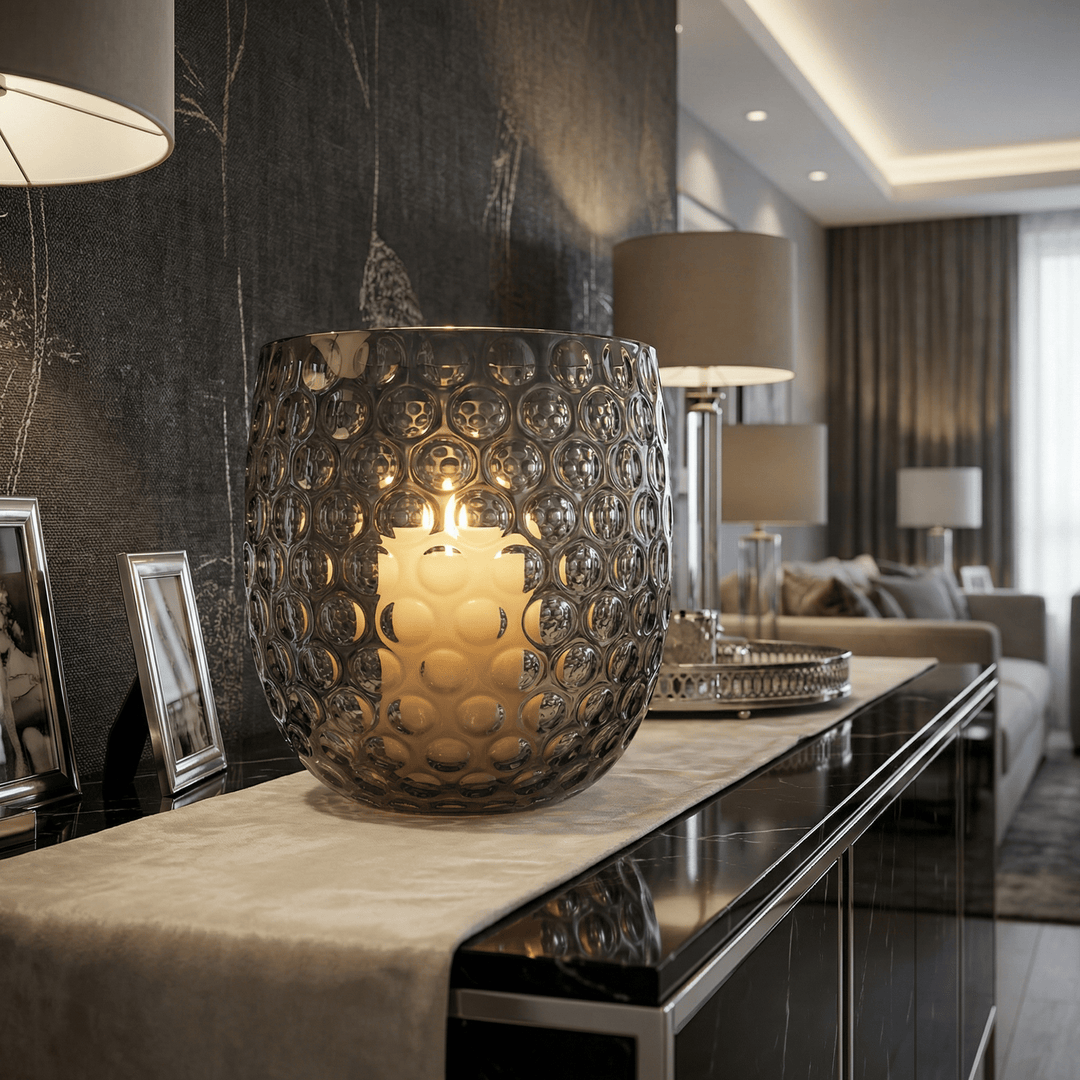 Dein Traumzimmer Kaheku Windlicht Catania lüster-rauch optik Ø25cm Glas