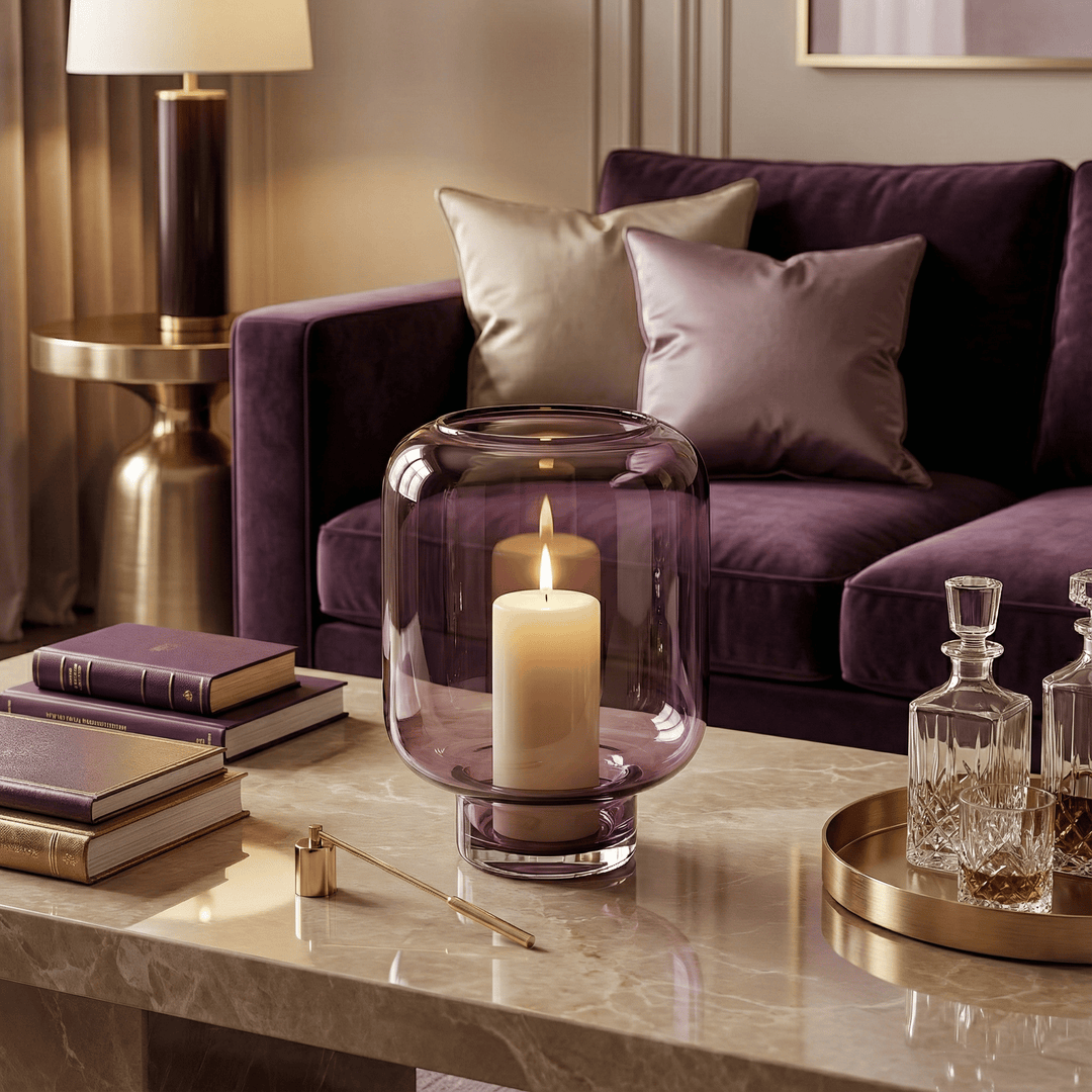 Dein Traumzimmer Kaheku - Windlicht Opino Lila Ø23 cm Glas