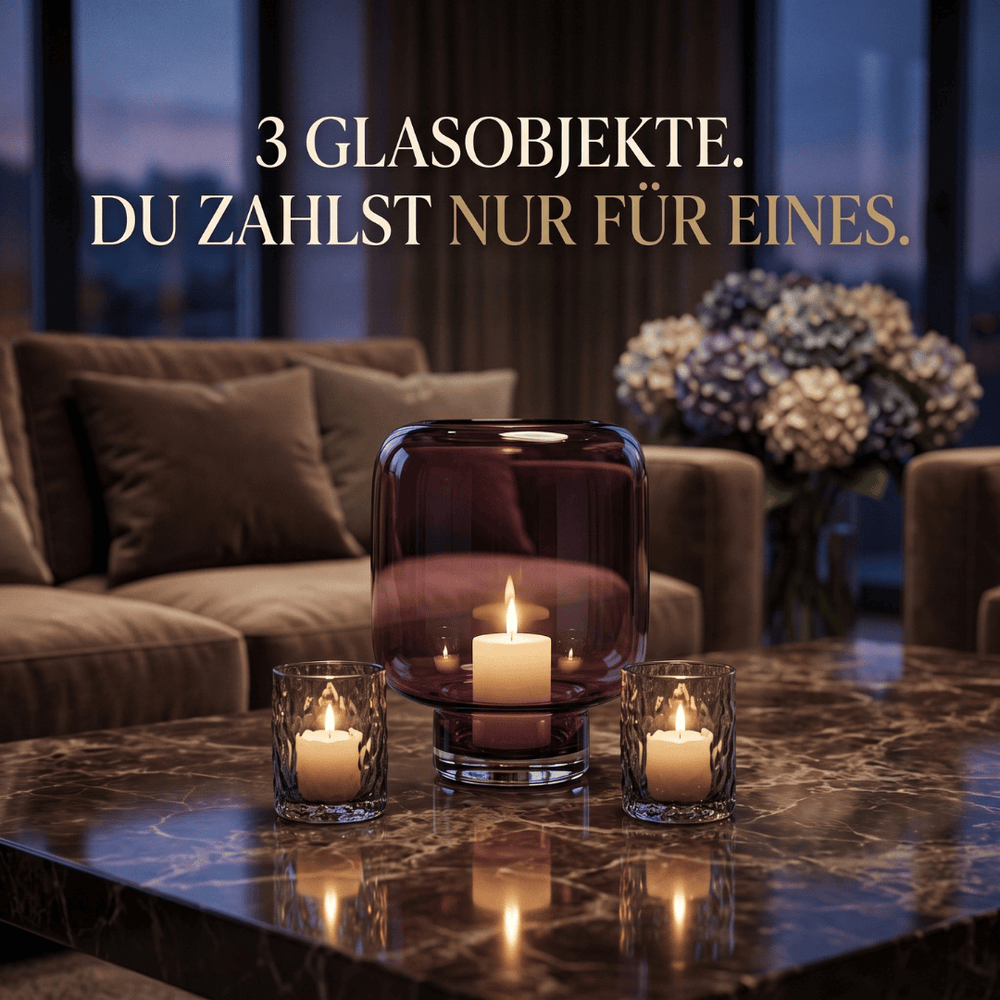 Dein Traumzimmer Kaheku Windlicht Opino Lila Ø26cm  + 2 Escada GRATIS Glas