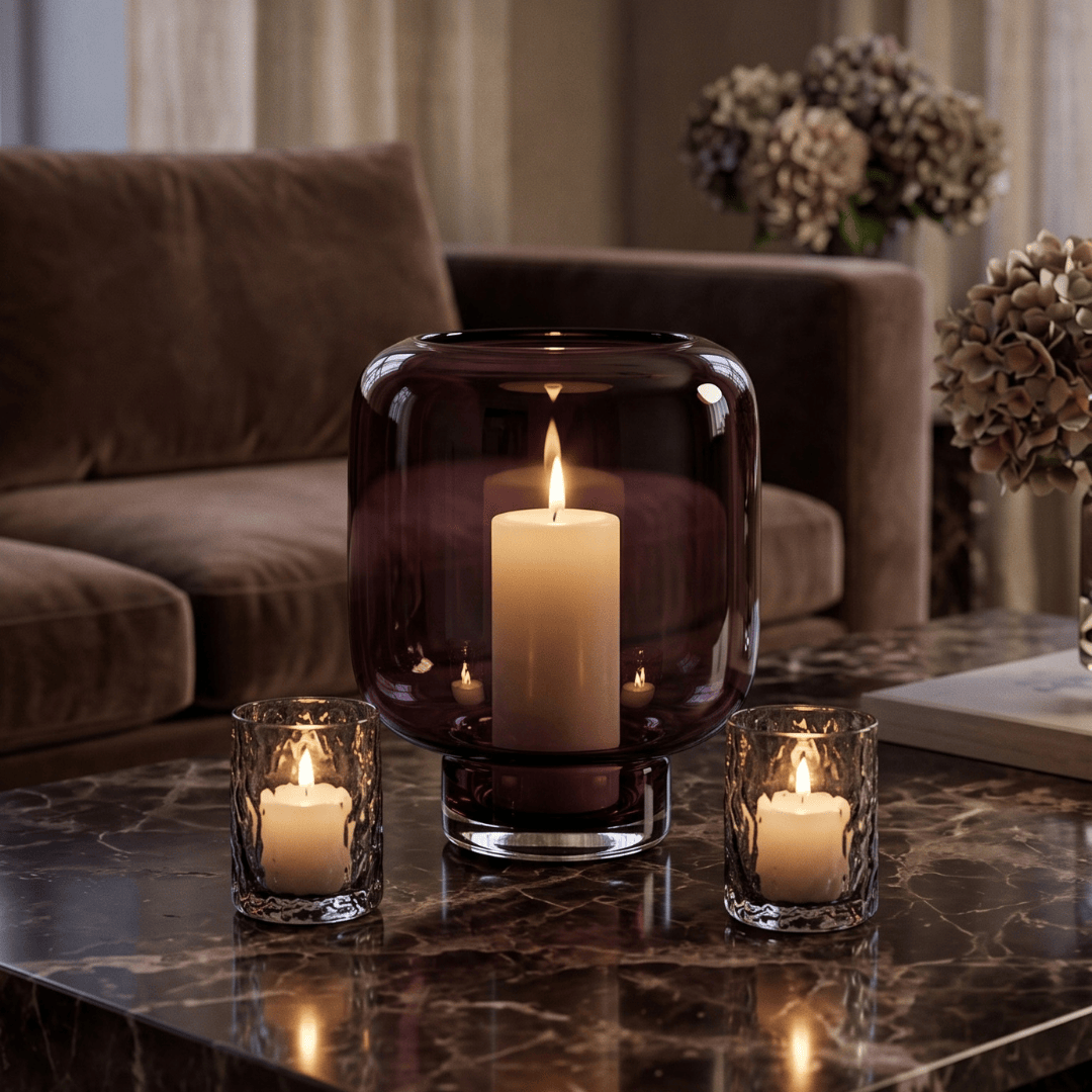 Dein Traumzimmer Kaheku Windlicht Opino Lila Ø26cm  + 2 Escada GRATIS Glas