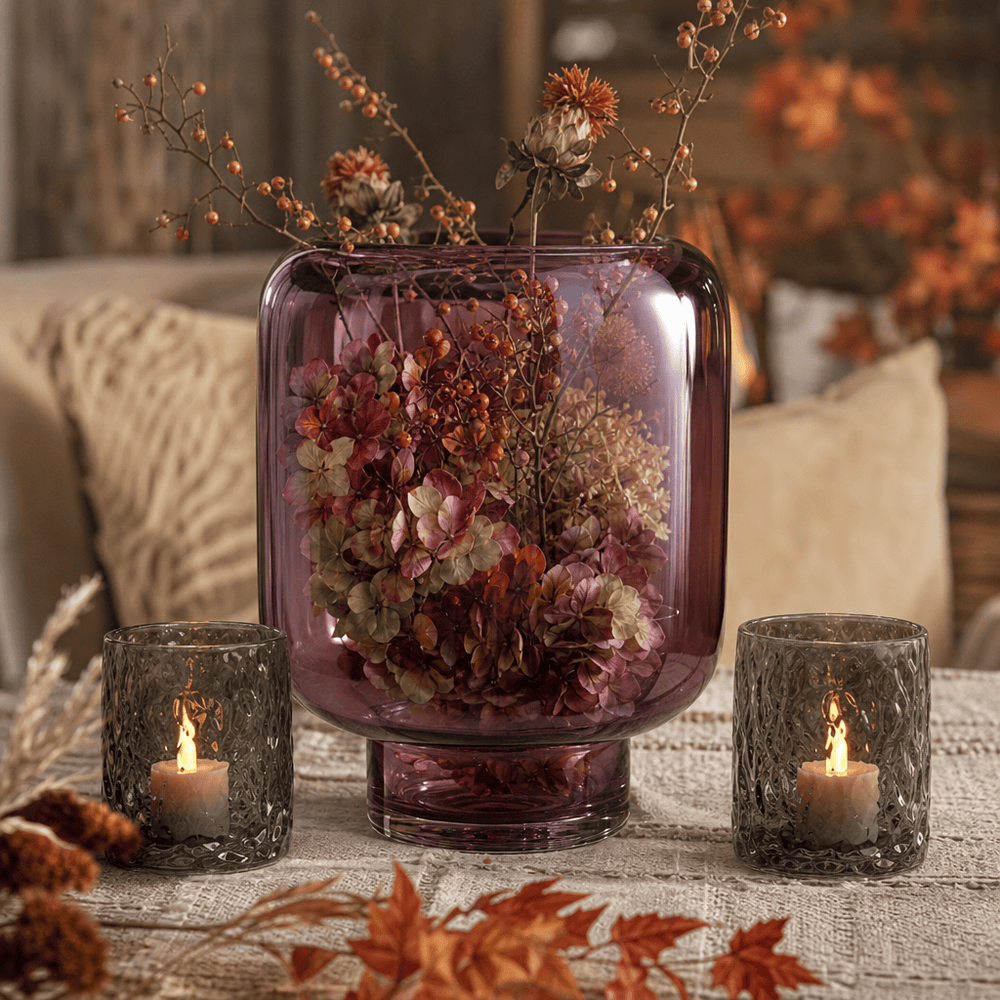 Dein Traumzimmer Kaheku Windlicht Opino Lila Ø26cm  + 2 Escada GRATIS Glas