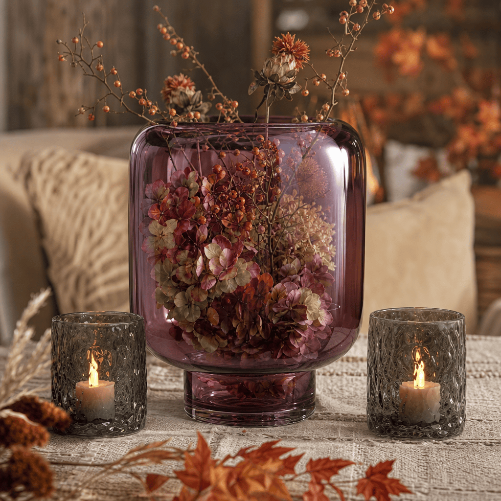 Dein Traumzimmer Kaheku Windlicht Opino Lila Ø26cm  + 2 Escada GRATIS Glas