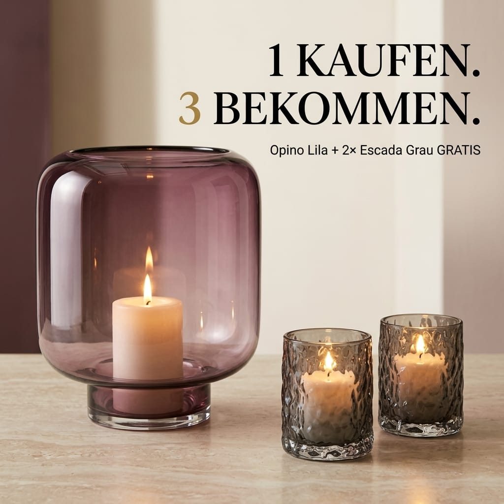 Dein Traumzimmer Kaheku Windlicht Opino Lila Ø26cm  + 2 Escada GRATIS Glas