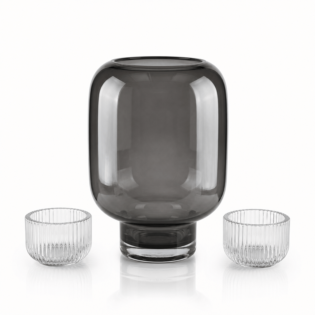 Dein Traumzimmer Kaheku Windlicht Opino Smoke Ø30cm + 2 Carillo gratis Glas