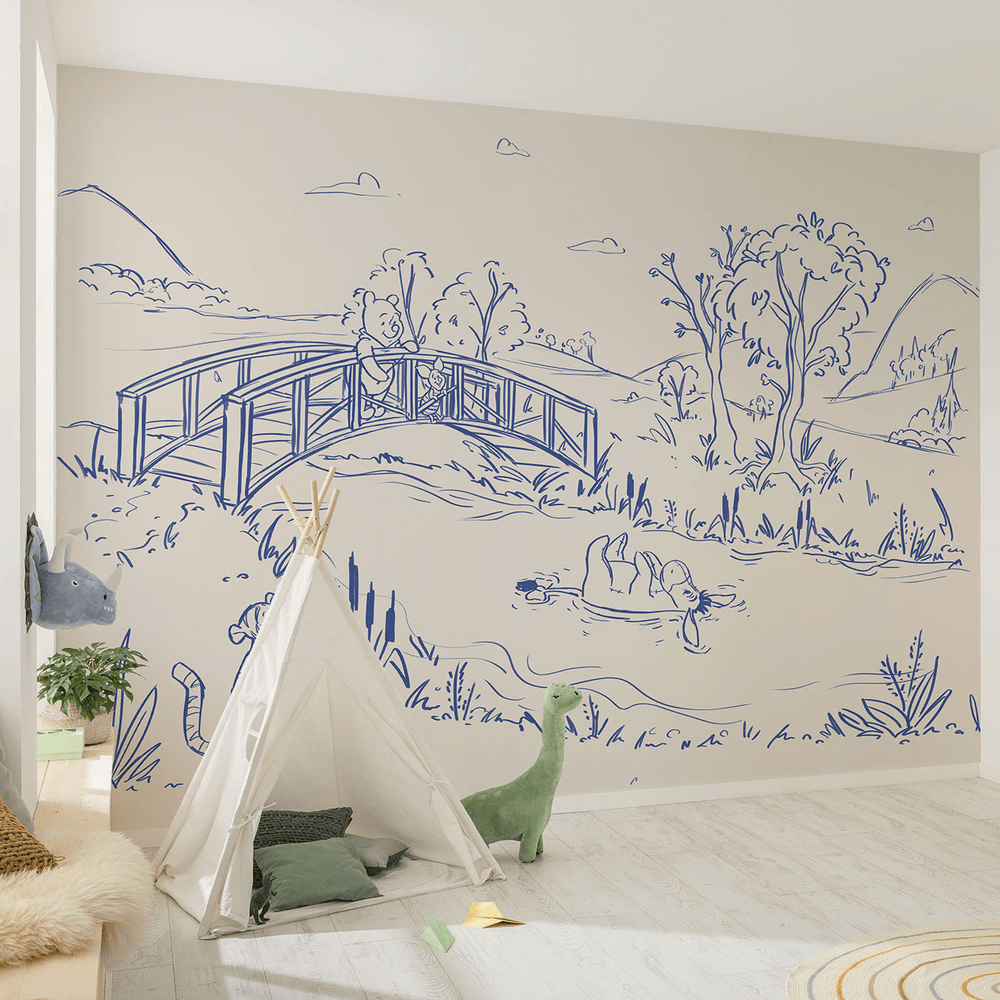 Dein Traumzimmer KOMAR FOTOTAPETE - DISNEY - Winnie the Pooh Blue Ink Fototapeten