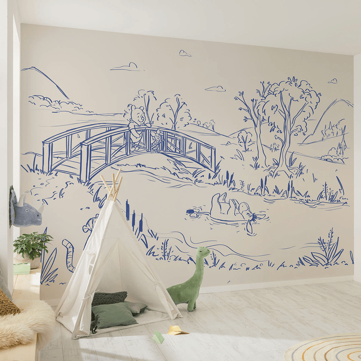Dein Traumzimmer KOMAR FOTOTAPETE - DISNEY - Winnie the Pooh Blue Ink Fototapeten