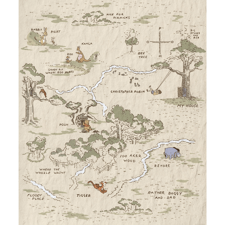 Dein Traumzimmer KOMAR FOTOTAPETE - INTO WONDERLAND - Winnie the Pooh Map Fototapeten