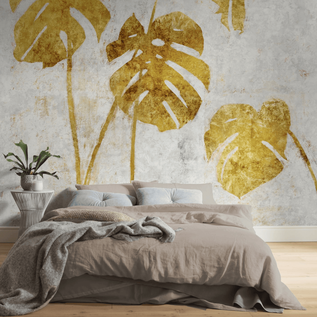 Dein Traumzimmer KOMAR FOTOTAPETE - SEASON - Golden Monstera Fototapeten