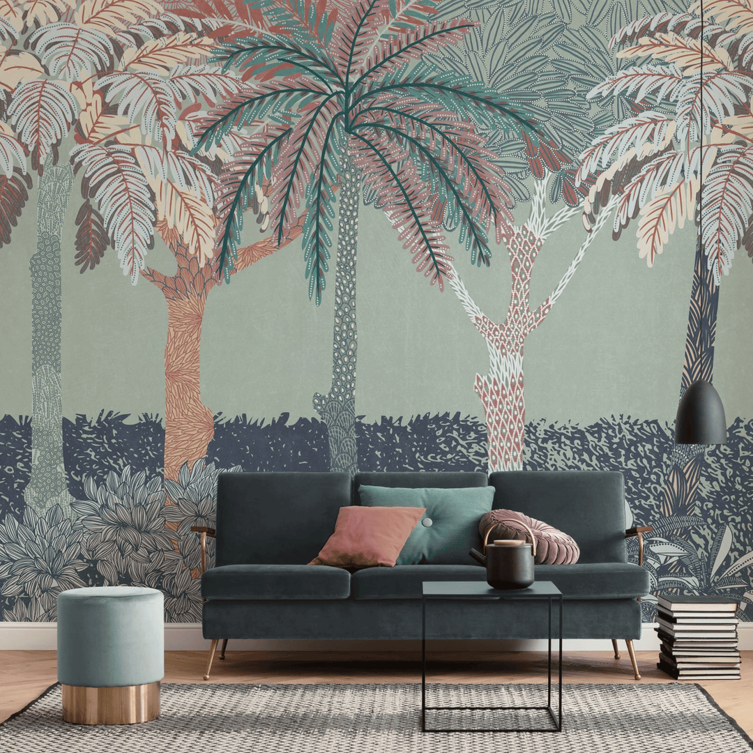 Dein Traumzimmer KOMAR FOTOTAPETE - SEASON - Patterned Palms Fototapeten