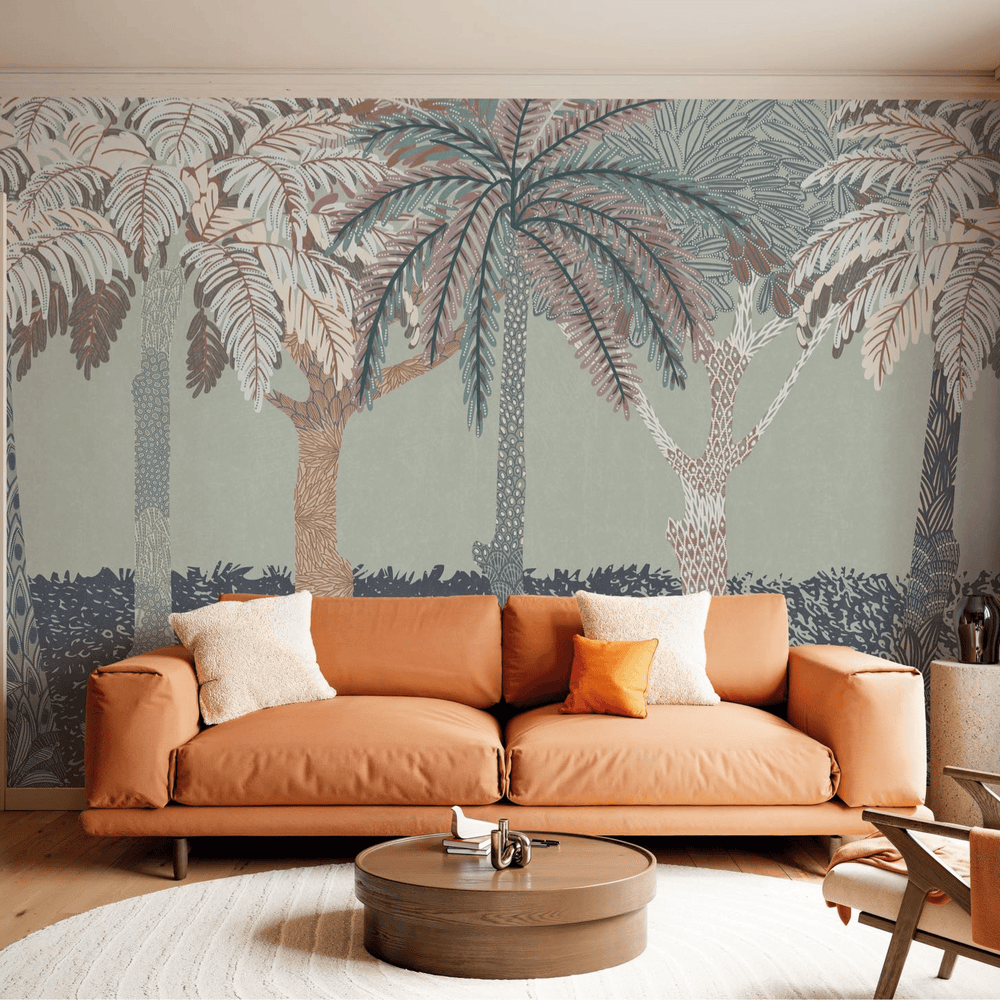 Dein Traumzimmer KOMAR FOTOTAPETE - SEASON - Patterned Palms Fototapeten