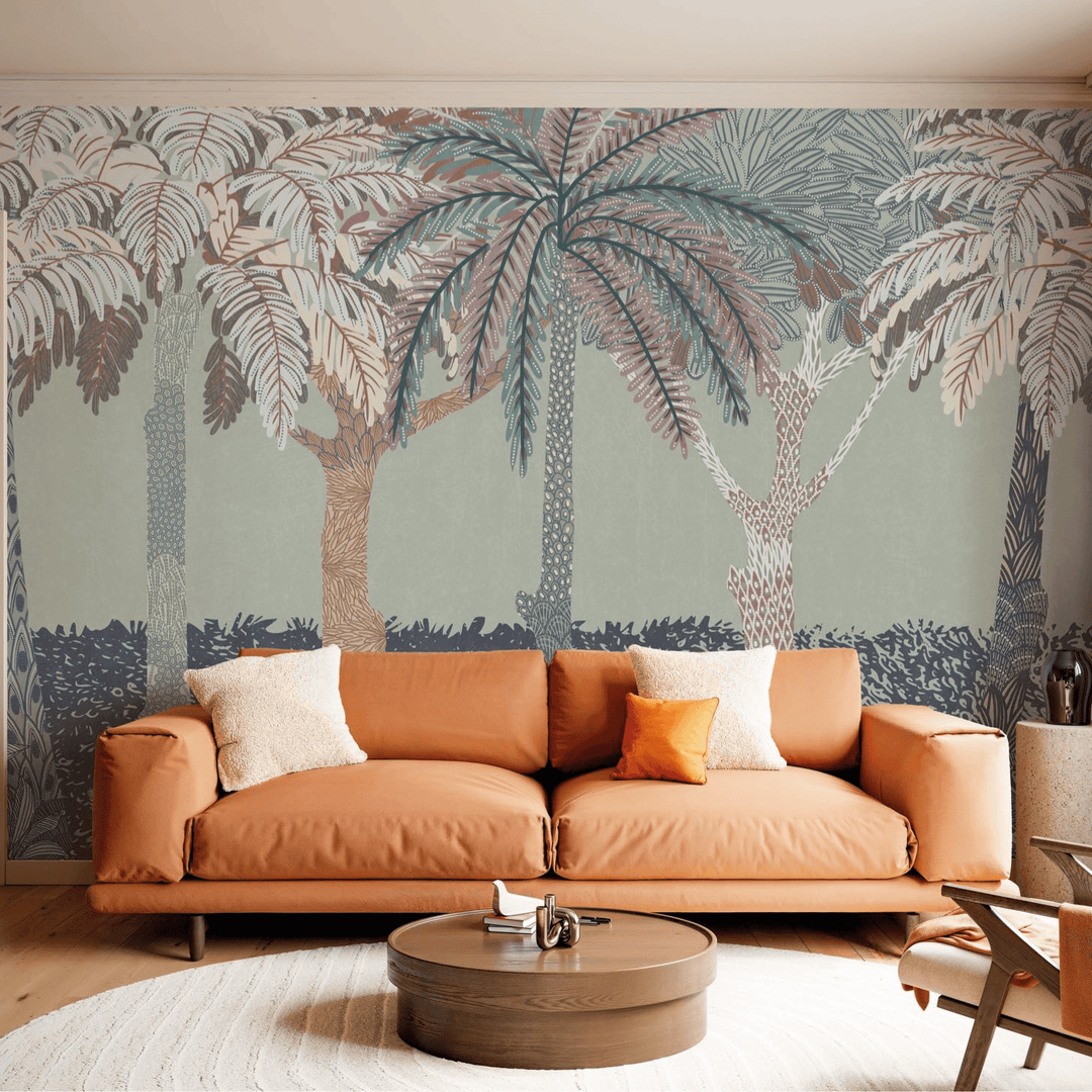 Dein Traumzimmer KOMAR FOTOTAPETE - SEASON - Patterned Palms Fototapeten