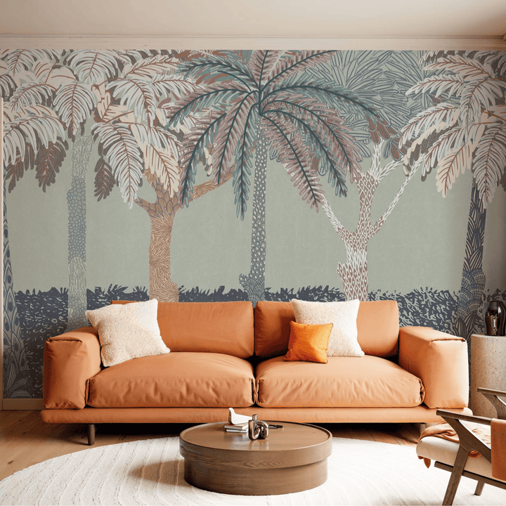 Dein Traumzimmer KOMAR FOTOTAPETE - SEASON - Patterned Palms Fototapeten