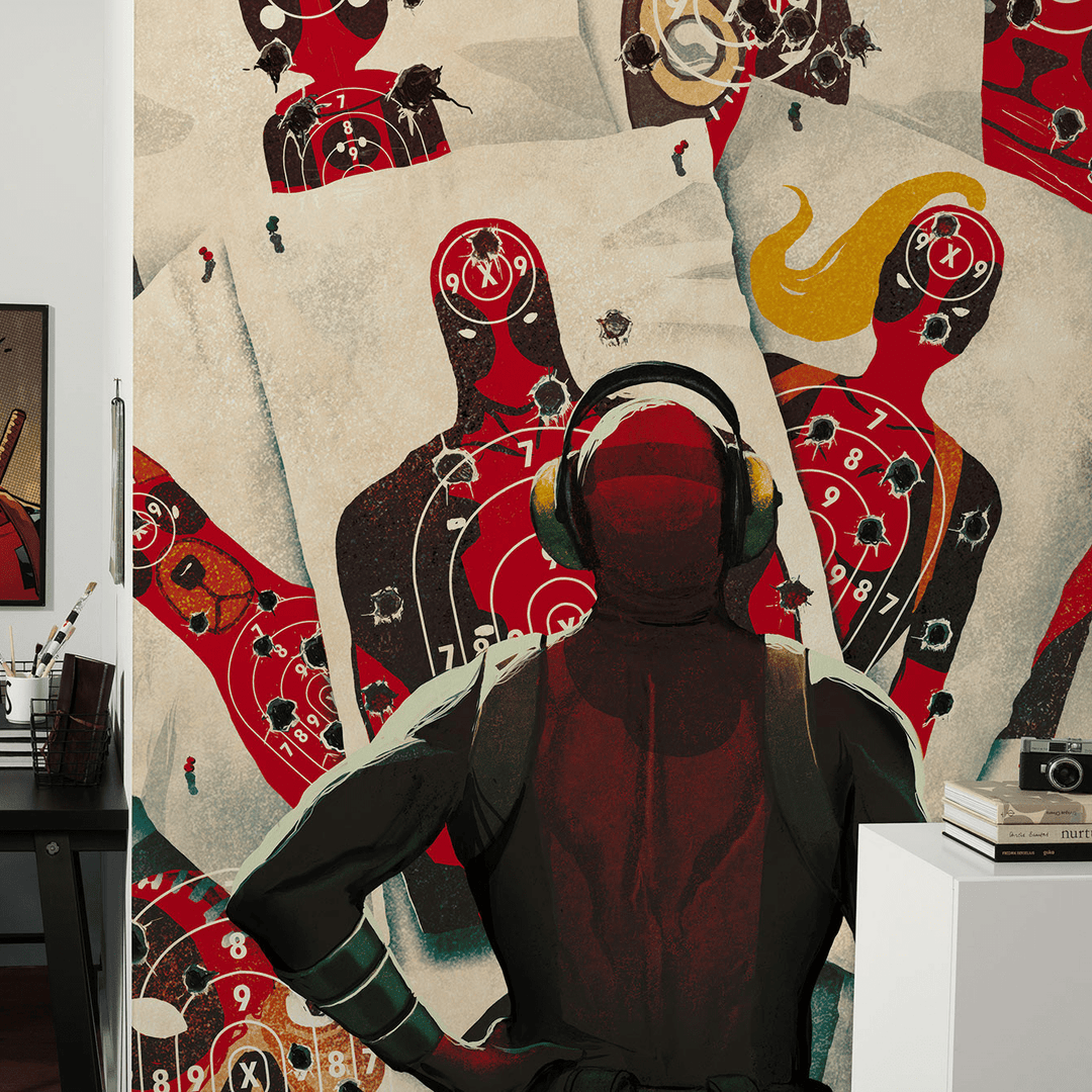 Dein Traumzimmer KOMAR - MARVEL Deadpool Target Shooting I Digitaldrucktapete Fototapeten